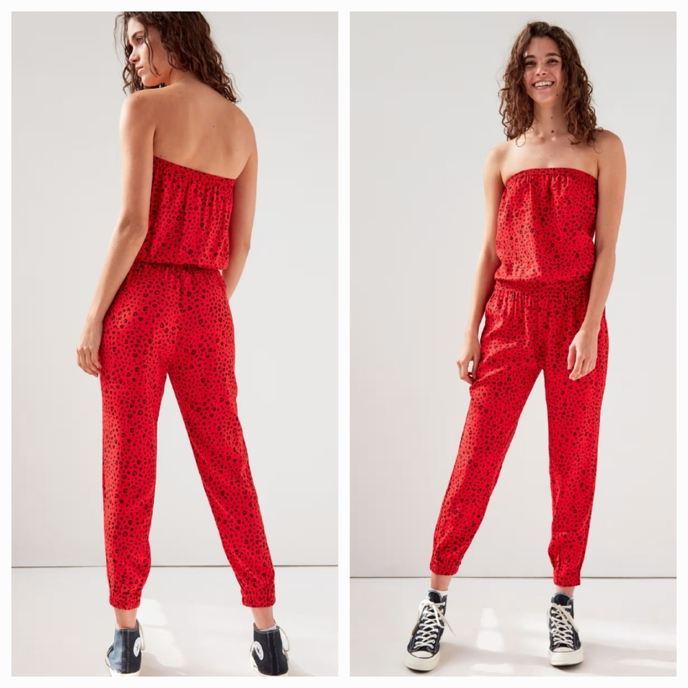 SUNDAY BEST Tabata Jumpsuit High Risk Red/Black Size Medium Aritzia